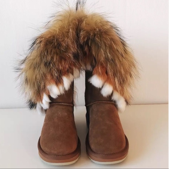 Brown Fur Snow Boot | All Natural Material - Picture 6 of 8